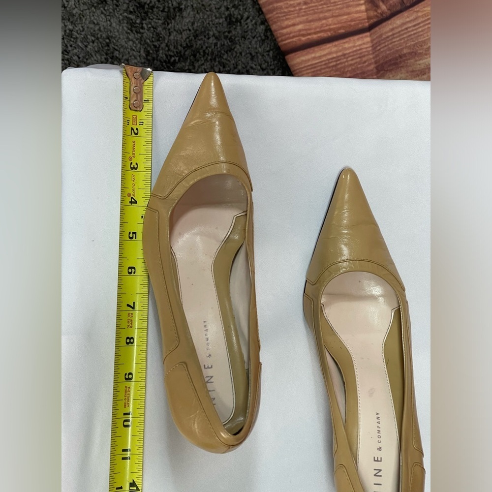 Nine & Company DUNN leather tan pointed toe heeled dress shoes women’s 6.5 M - Picture 15 of 17